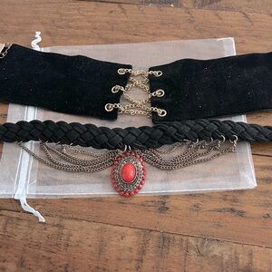 Vintage 70’s‎ Black and Gold Choker Necklace Set